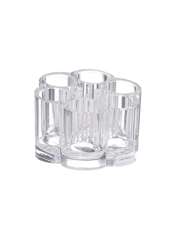 12 Spaces Clear Transparent Acrylic Flower Style Cosmetic and Makeup Brush Holder Stand/Organizer, 5.6 Ounce - Image 2