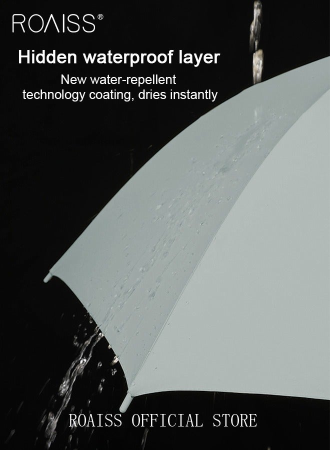 roaiss 8-Bone Automatic Long-Handled Umbrella Vinyl Sunshade Straight Pole Wind-Resistant Reinforced Large Umbrella Sun Protection Uv Protection Upf50 for Sun and Rain - Image 3