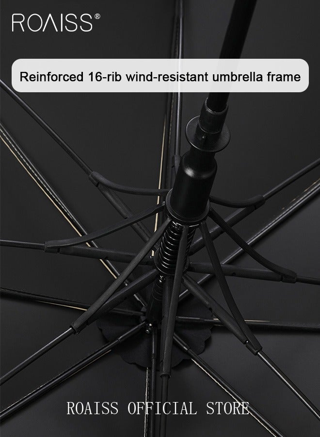 roaiss 8-Bone Automatic Long-Handled Umbrella Vinyl Sunshade Straight Pole Wind-Resistant Reinforced Large Umbrella Sun Protection Uv Protection Upf50 for Sun and Rain - Image 4