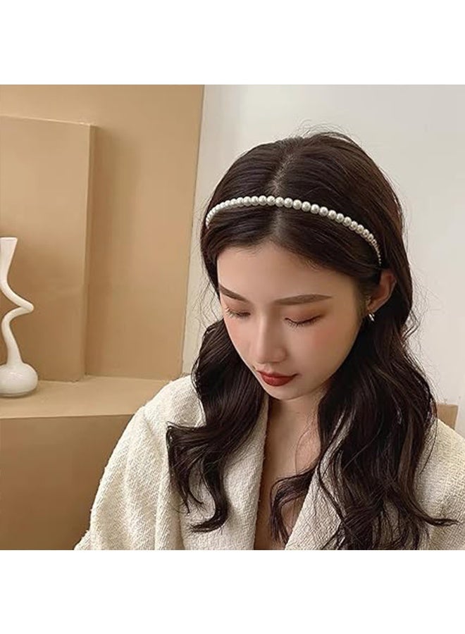 SANIYE 7-Pack Cute Headbands for Women, Non-slip Flower Headband Set, Fashionable Pearl Headband, Braided Headband with Different Designs, Headband Set, Hair Accessories - Image 4