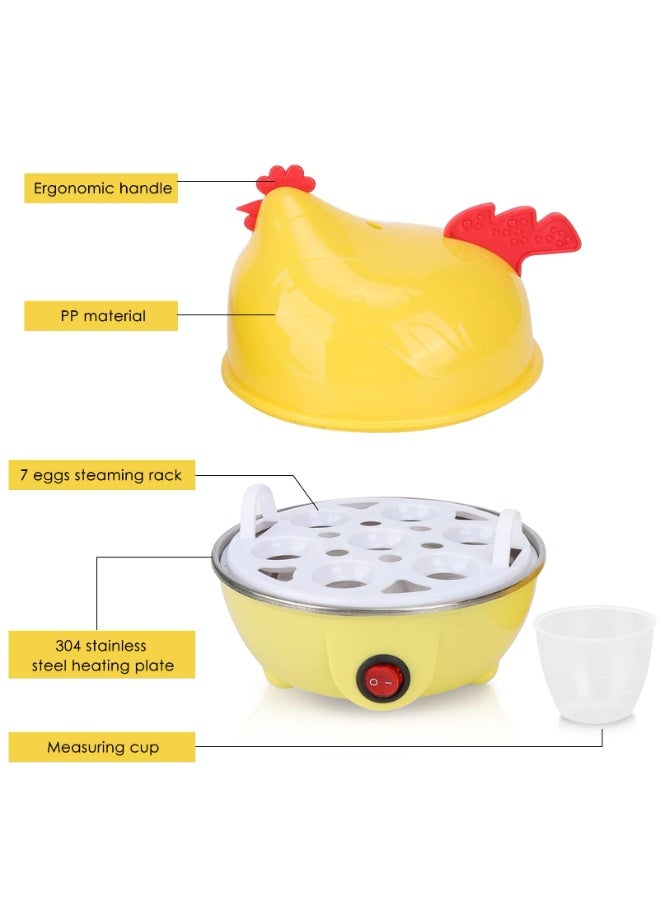 Hen-Shaped Electric Egg Cooker & Boiler, Yellow, 7-Egg Capacity with Auto Shutoff - Image 3