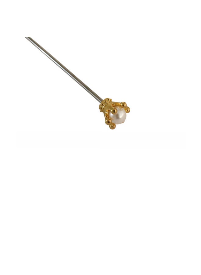 304 Stainless Steel Creative Fruit Needle Wine Stick Bar Decoration Cocktail Tool Fruit Fork Cocktail Needle Crown-Color:Mirror Light Hat Head Fruit Needle Single Pack  - Image 4