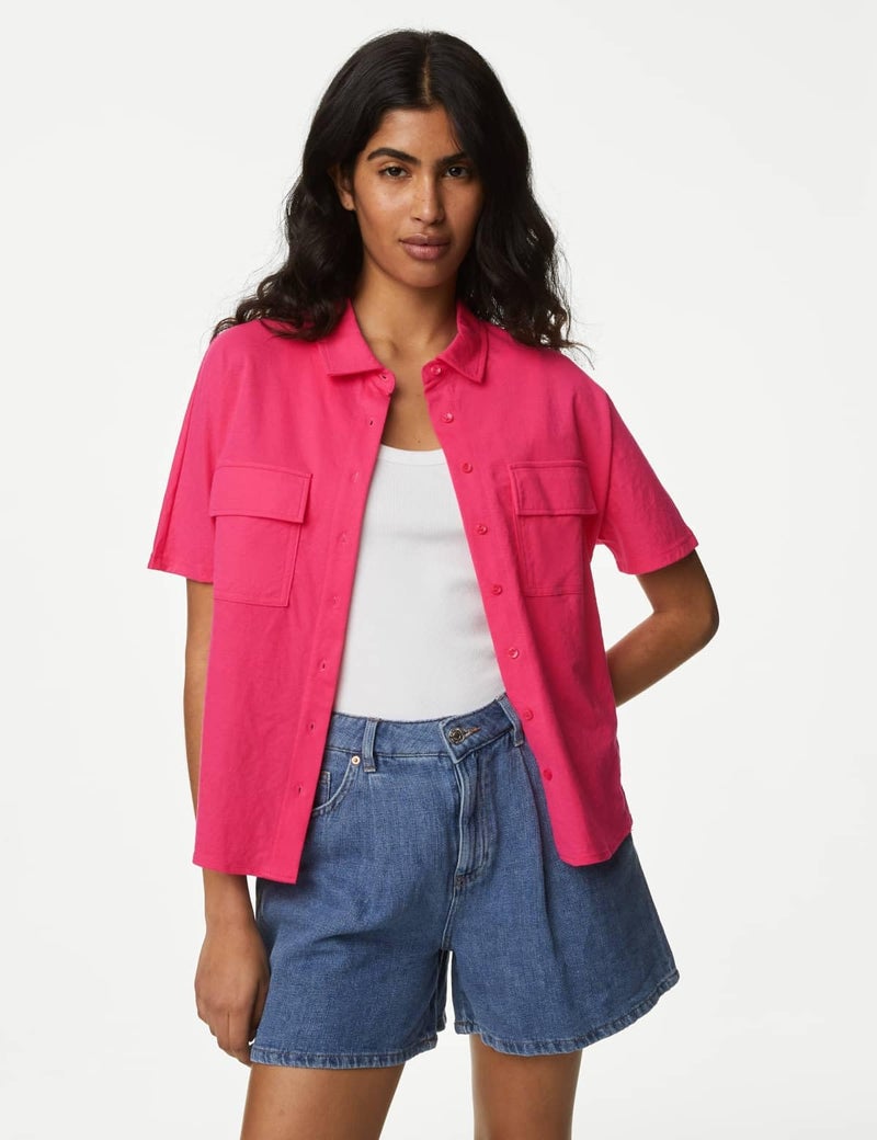 Marks & Spencer Jersey Shirt Pink - Image 2