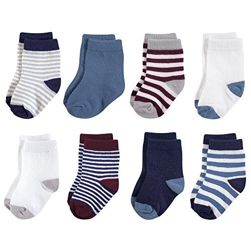 Touched by Nature Baby Organic Cotton Socks, Burgundy Navy, 12-24 Months - Image 2