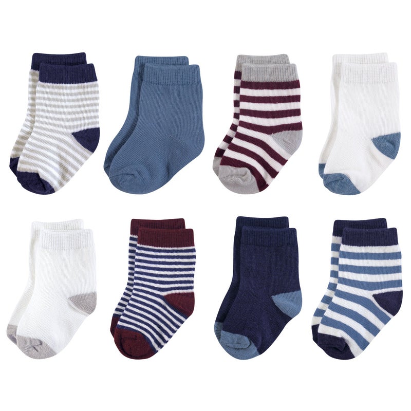 Touched by Nature Baby Organic Cotton Socks, Burgundy Navy, 12-24 Months - Image 4