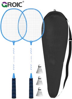 GROIC 2 Pieces Badminton Set, Lightweight Alloy Badminton Racket Including 3 Nylon Badminton and 1 Racket Bags,Outdoor Sports Accessories  - Image 1