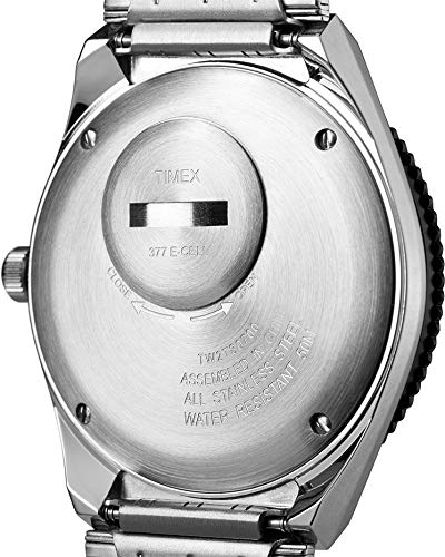 TIMEX ساعة تمكس أنالوج للرجال مع قرص دائري أزرق وسوار من الفولاذ المقاوم للصدأ فضي مقاومة للماء - TW2T80700U9 - Image 4