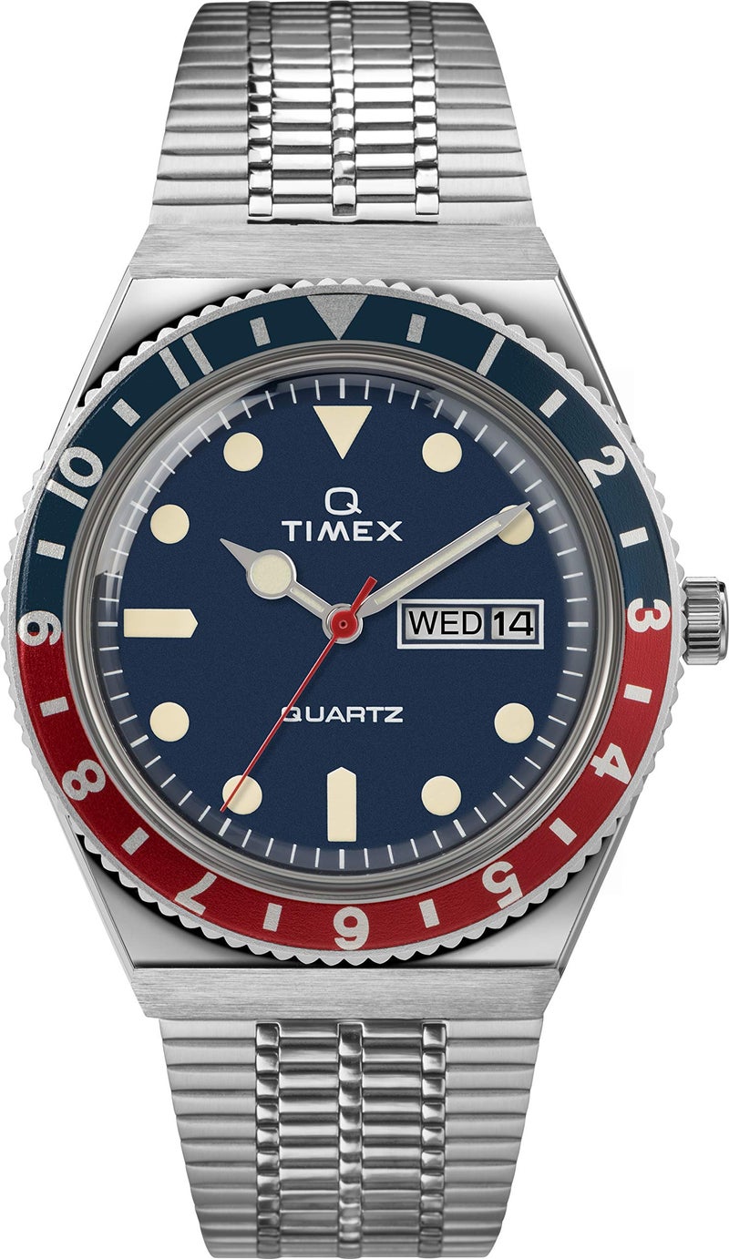 TIMEX ساعة تمكس أنالوج للرجال مع قرص دائري أزرق وسوار من الفولاذ المقاوم للصدأ فضي مقاومة للماء - TW2T80700U9 - Image 5