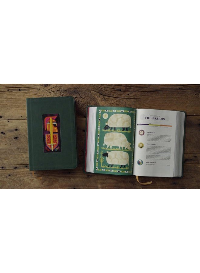 Crossway The Biggest Story Holy Bible for Kids (Trutone, Dark Green, Armor Design) - Image 2