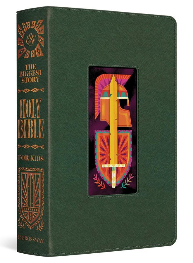 Crossway The Biggest Story Holy Bible for Kids (Trutone, Dark Green, Armor Design) - Image 1