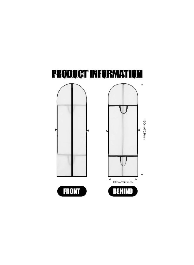 Generic Long Garment Bags with Zipper (60x180 cm) - Waterproof, Anti-Mite, Breathable PEVA Clothes Covers for Dresses and Suits, Mildew-Proof, Pet-Hair-Proof, Ideal for Storage and Travel (2 Pack)  - Image 4