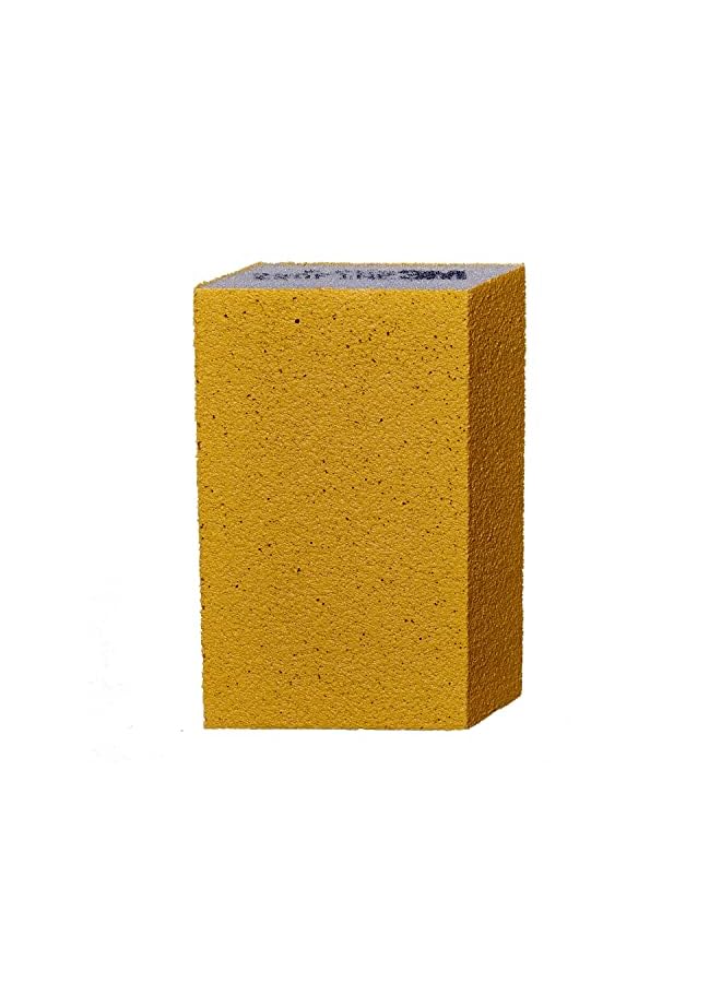إسفنجة سنفرة مزدوجة الزاوية باللون الذهبي 4.5 بوصة. × 2.5 بوصة. × 1 بوصة. 220 حبيبة 3/عبوة  - Image 2