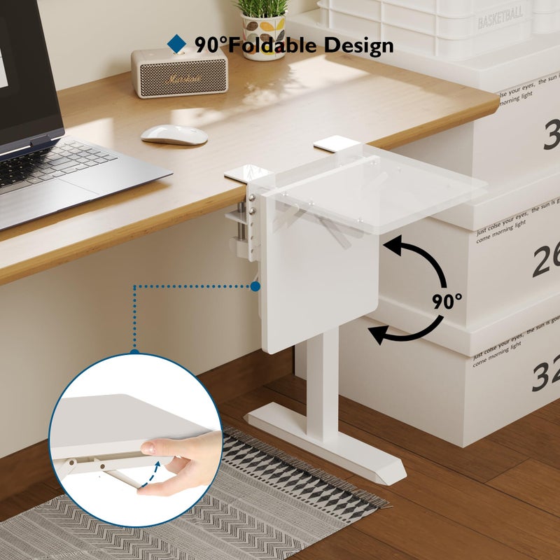 BONTEC Ergonomic Desk Extender Tray, 9.5"x9.1" Table Mount Arm Wrist Rest Shelf, 90Â° Foldable Elbow Support, Clamp on Computer Arm Rest for Desk, Office & Home Use, Durable & Easy to Install - Image 3