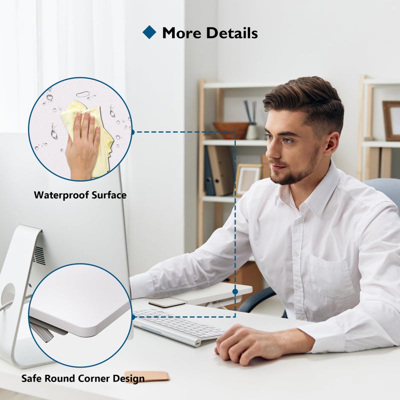BONTEC Ergonomic Desk Extender Tray, 9.5"x9.1" Table Mount Arm Wrist Rest Shelf, 90Â° Foldable Elbow Support, Clamp on Computer Arm Rest for Desk, Office & Home Use, Durable & Easy to Install - Image 4