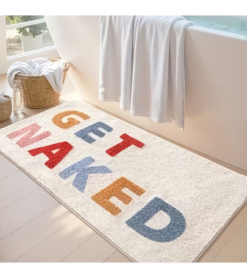 2D Flat Non Slip Bath Mat 50x80cm Washable Soft Fluffy Door Mat Home Decor - Image 2