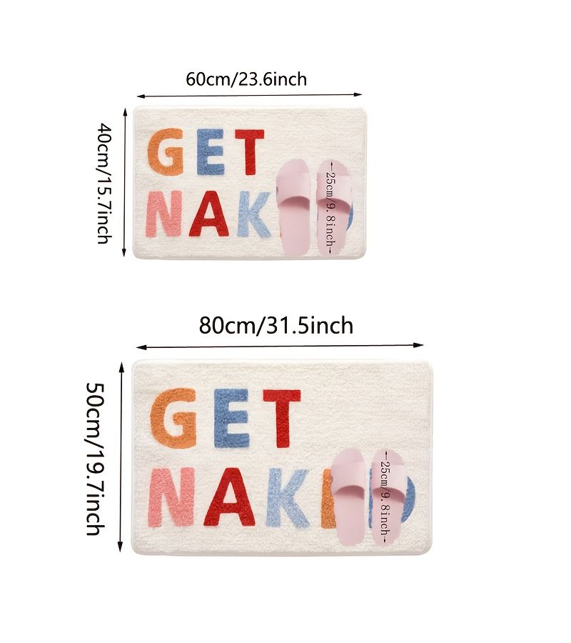 2D Flat Non Slip Bath Mat 50x80cm Washable Soft Fluffy Door Mat Home Decor - Image 4