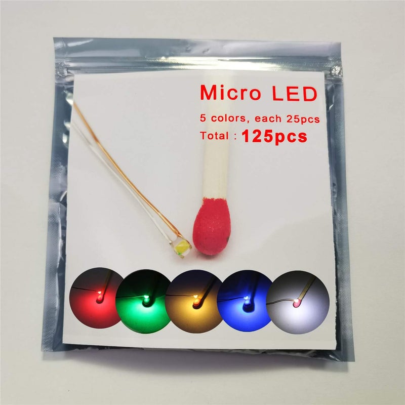 Bowerful 125pcs Pre-soldered Micro Litz Wired Leads Mix SMD Led 0603 + Muti-Resistor new - Image 1