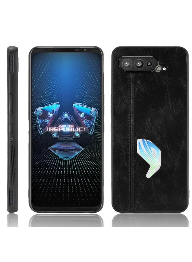 اس-توب جراب لهاتف Asus ROG Phone 5 مقاوم للصدمات بنمط جلد البقر المخيط، مصنوع من مادة PC + PU + TPU - Image 1