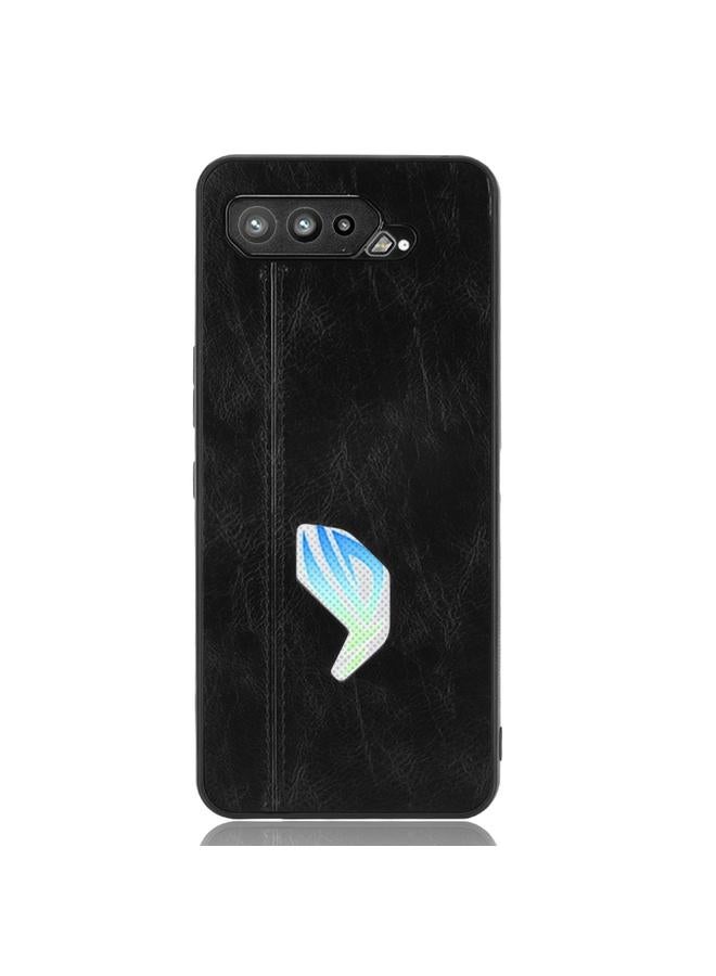 اس-توب جراب لهاتف Asus ROG Phone 5 مقاوم للصدمات بنمط جلد البقر المخيط، مصنوع من مادة PC + PU + TPU - Image 2
