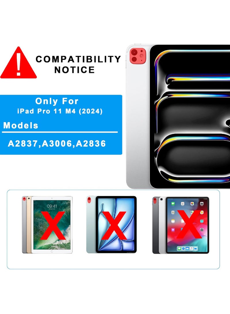 Captaintech iPad Pro 11 M4 Keyboard Case (2024) – Tri-Fold Stand with Pencil Holder u0026 Wireless Charging - Image 2