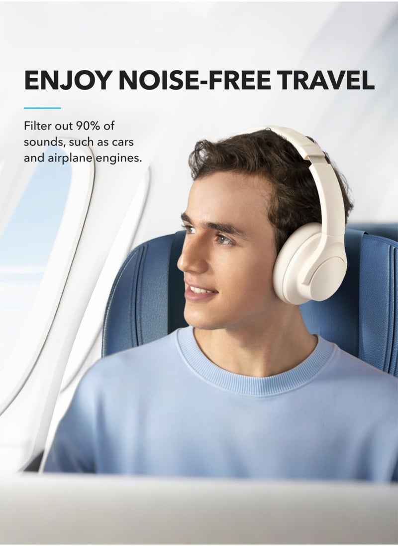 Jourvent Wireless Bluetooth 5.4 Headphones,Hybrid Active Noise Cancelling Headphones, Wireless Over-Ear Bluetooth, 40H Long ANC Playtime, Hi-Res Audio, Big Bass, Customize via an App, Transparency Mode  - Image 5