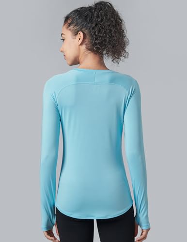 Liberty Pro 4-Pack: Womens Long Sleeve Athletic Tops with Thumb Holes – Dry Fit Active Crewneck Workout Tees (Set 9, X-Small) - Image 3