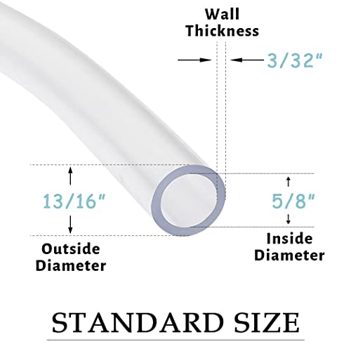 DAVCO 5/8" ID x 25ft Clear Vinyl Tubing, Low Pressure Flexible PVC Tubing, Heavy Duty UV Chemical Resistant Lightweight Plastic Vinyl Hose, BPA Free and Non Toxic - Image 2