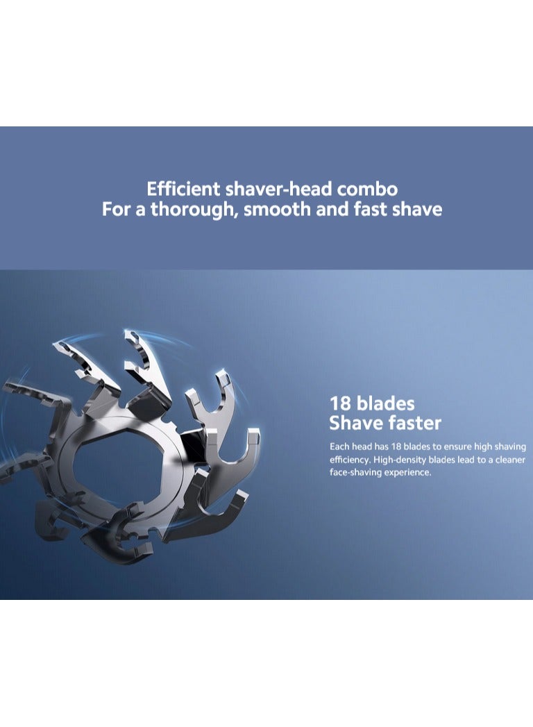 Xiaomi Mi Home Electric Shaver S101 Bhr7465Gl – Triple Blade System, 3D Floating Head, Ipx7 Waterproof, Fast Usb-C Charging, 60-Min Runtime, Lightweight And Portable, Quiet Operation – Navy Blue - Image 5