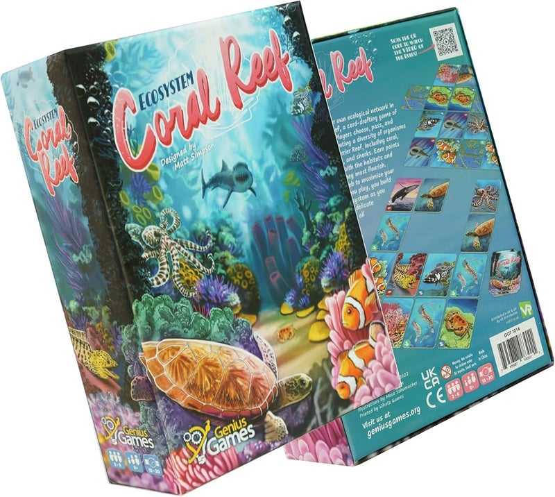 Genius Games Ecosystem: Coral Reef - A Mensa Recommended Family Card Game About Aquatic Animals, Their Habitats & Food Chain A Light Educational Marine Biology Board Game for Kids and Families - Image 2