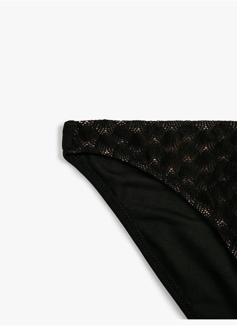 KOTON Regular Waist Tissued Bikini Bottom
