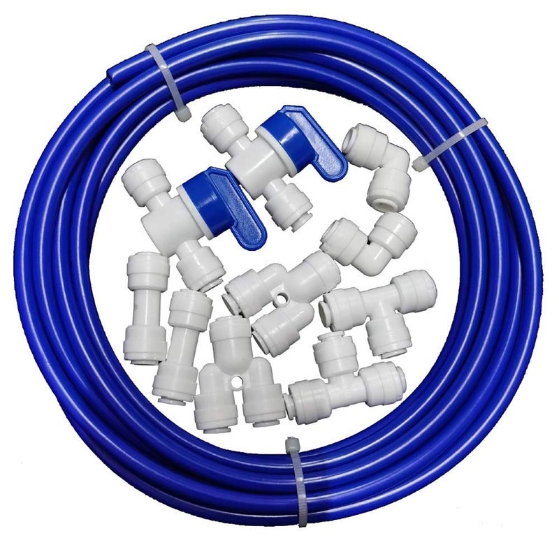 Malida 1/4 inch O.D. Length 32.8ft(10 meters) RO Water Tubing, Hose Pipe for RO Water purifiers System,+ 1/4 O.D quick connector 10pcs - Image 1