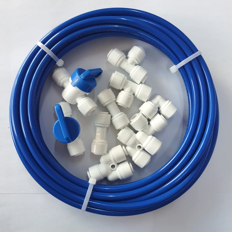Malida 1/4 inch O.D. Length 32.8ft(10 meters) RO Water Tubing, Hose Pipe for RO Water purifiers System,+ 1/4 O.D quick connector 10pcs - Image 2