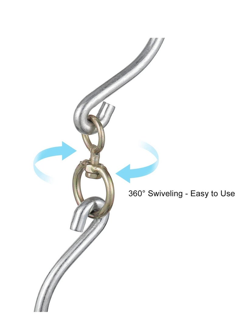 SYOSI - Swivel Meat Hooks, 0.34'' Thickness Galvanized Processing Butcher Hooks for Hanging Drying Smoking Meat Products, 4 Pack(12 Inch) - Image 1