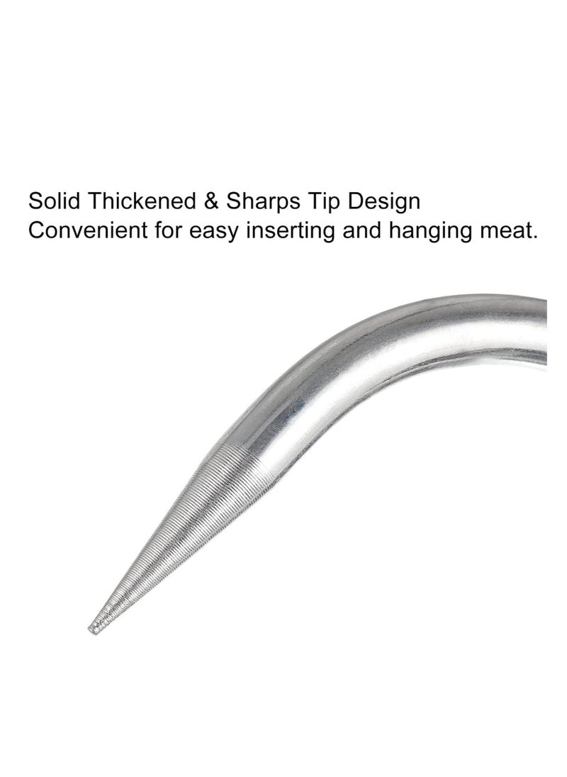 SYOSI - Swivel Meat Hooks, 0.34'' Thickness Galvanized Processing Butcher Hooks for Hanging Drying Smoking Meat Products, 4 Pack(12 Inch) - Image 1