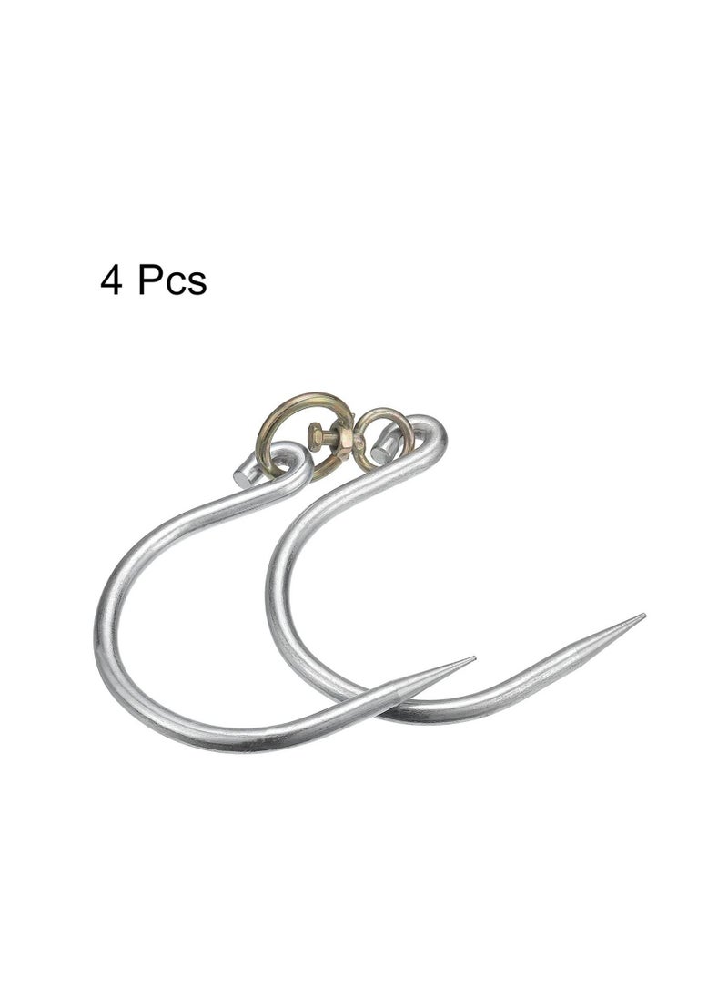 SYOSI - Swivel Meat Hooks, 0.34'' Thickness Galvanized Processing Butcher Hooks for Hanging Drying Smoking Meat Products, 4 Pack(12 Inch) - Image 1