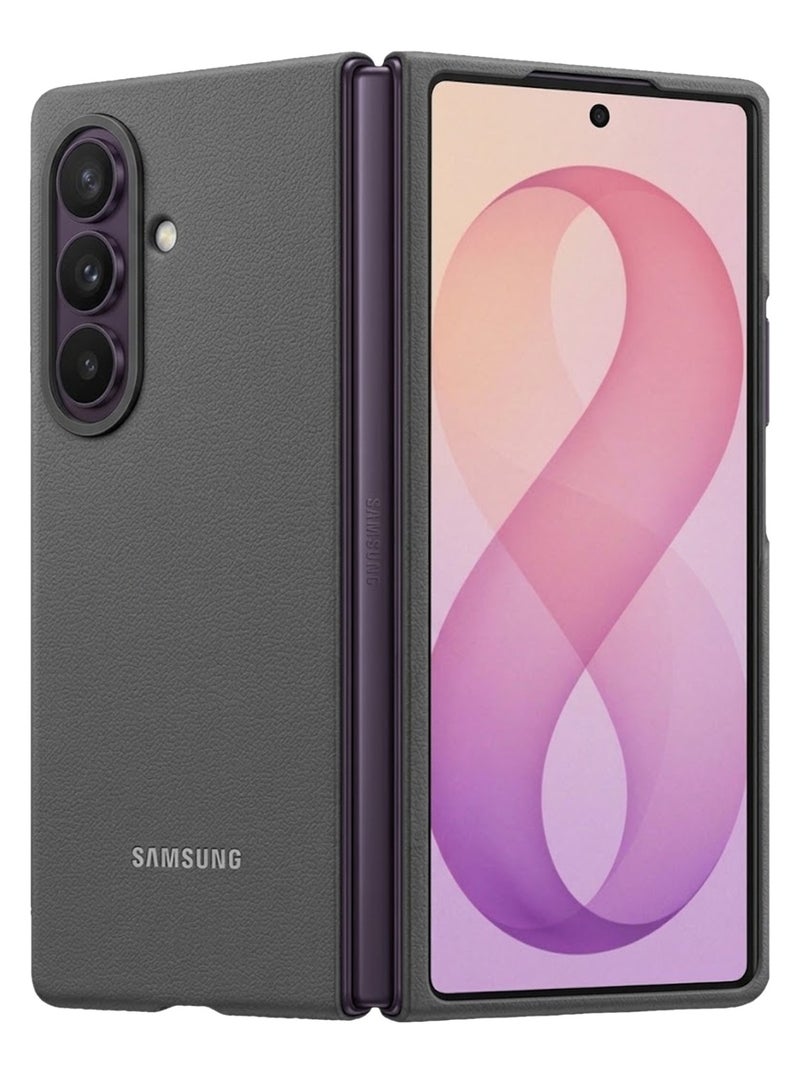 مارجون Premium Eco-Leather Case for Samsung Galaxy Z Fold 8 ultra, Slim Full Coverage Protective Cover with Hinge Guard grey - Image 3