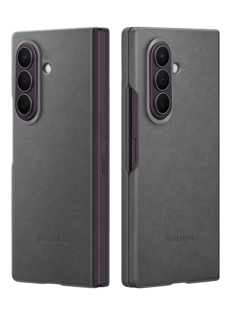 مارجون Premium Eco-Leather Case for Samsung Galaxy Z Fold 8 ultra, Slim Full Coverage Protective Cover with Hinge Guard grey - Image 2