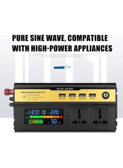 Generic 2200W Car Power Inverter - 12V to 220V DC to AC Converter, Dual USB Ports, LCD Display, Modified Sine Wave, Portable for Road Trips, Camping, Emergencies  - Image 5