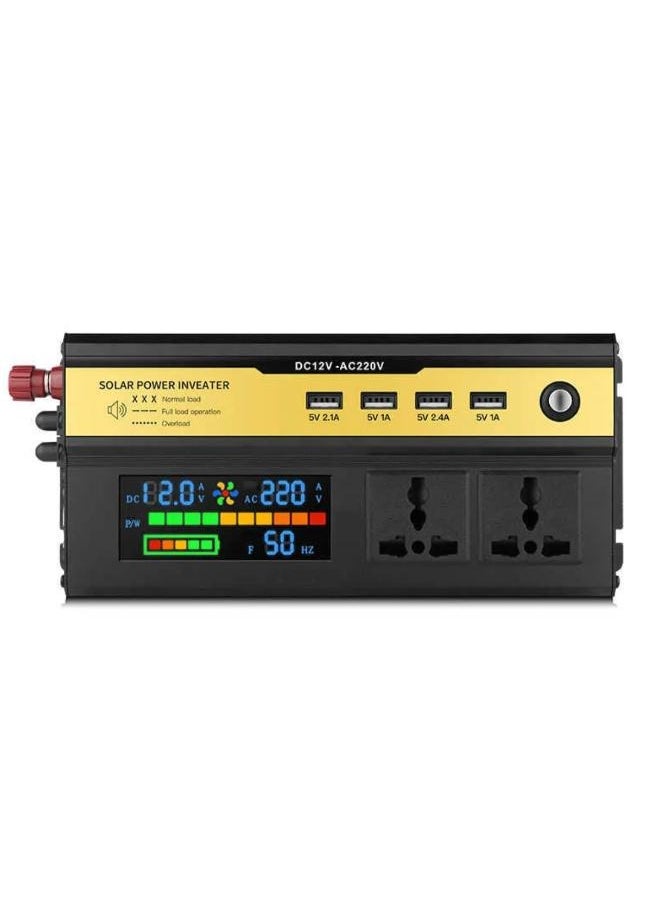Generic - 2200W Car Power Inverter - 12V to 220V DC to AC Converter, Dual USB Ports, LCD Display, Modified Sine Wave, Portable for Road Trips, Camping, Emergencies - Image 1