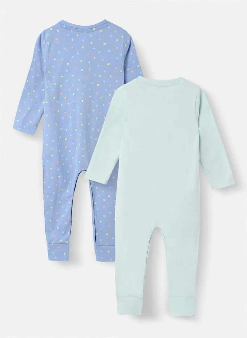 Nautinati Nautinati Infants' Cotton Pack of 2 Ocean Print Sleepsuit