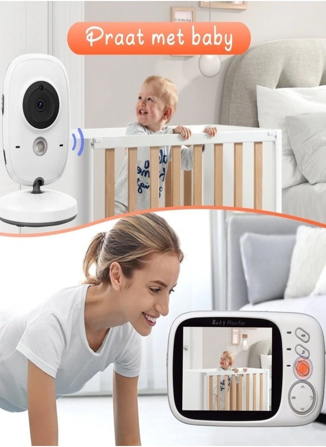 Arababy - 3.2inch LCD Display Wireless Babies Video Monitor With Night Vision Temperature Monitoring - Image 1