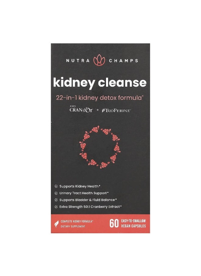 NutraChamps NutraChamps, Kidney Cleanse, 60 Easy-To-Swallow Vegan Capsules  - Image 1
