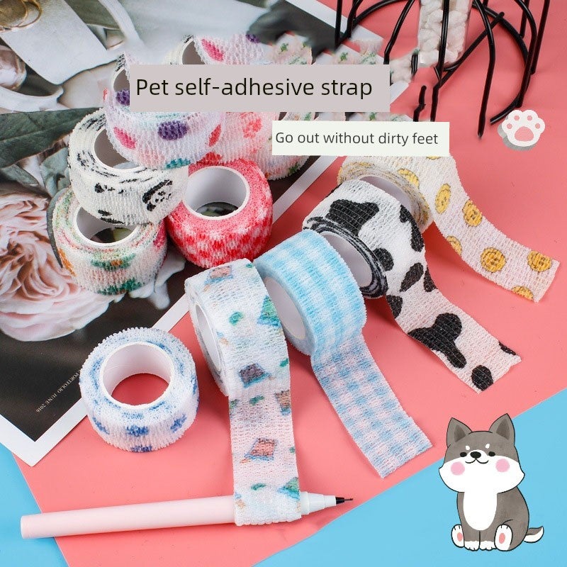 Pet puppies, dog outings, anti-dirt artifact, leg binding tape, self-adhesive bandage, walking dog, foot wrapping, protective bandage, cloth - Image 3