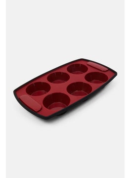 MASTERCLASS Silicone Flexible 6 Hole Pan, Maroon  - Image 3