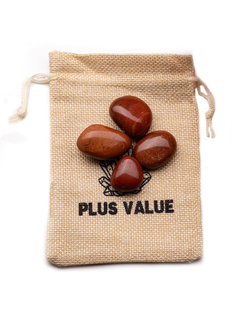 Plus Value Plus Value Red Jasper Tumbled Stone Pebbles Reiki Healing Aura Chakra 50grams Jute Bag  - Image 1