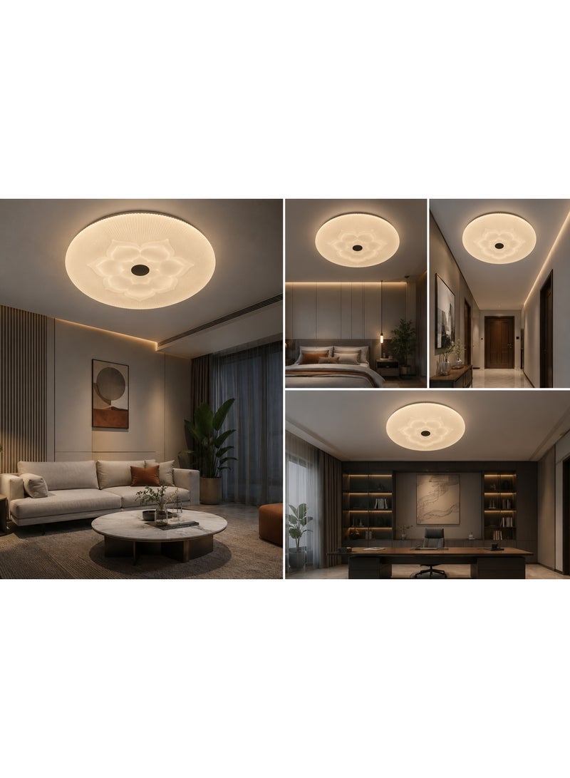 وحدة إضاءة سقف ذكية مع ريموت تحكم، قابلة لتعديل السطوع ودرجة الحرارة، تصميم عصري مع سبوت لايت مدمج - Image 2