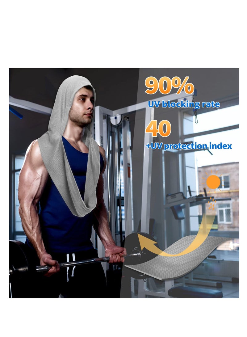 XiuWoo Cooling Hoodie Towel, Stay Cool & Comfortable, Versatile Neck Wrap Scarf Head Soft Lightweight Perfect for Gym, Daily Use, Sports Outdoor Activities - Image 3
