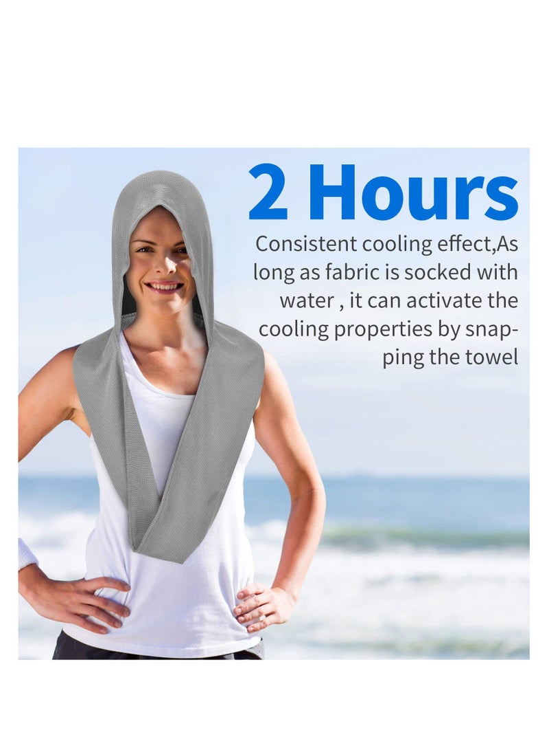 XiuWoo Cooling Hoodie Towel, Stay Cool & Comfortable, Versatile Neck Wrap Scarf Head Soft Lightweight Perfect for Gym, Daily Use, Sports Outdoor Activities - Image 2