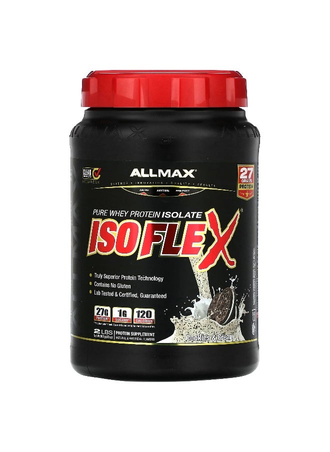 Allmax - ALLMAX, ISOFLEX®, Pure Whey Protein Isolate, Cookies & Cream, 2 lbs (907 g) - Image 1