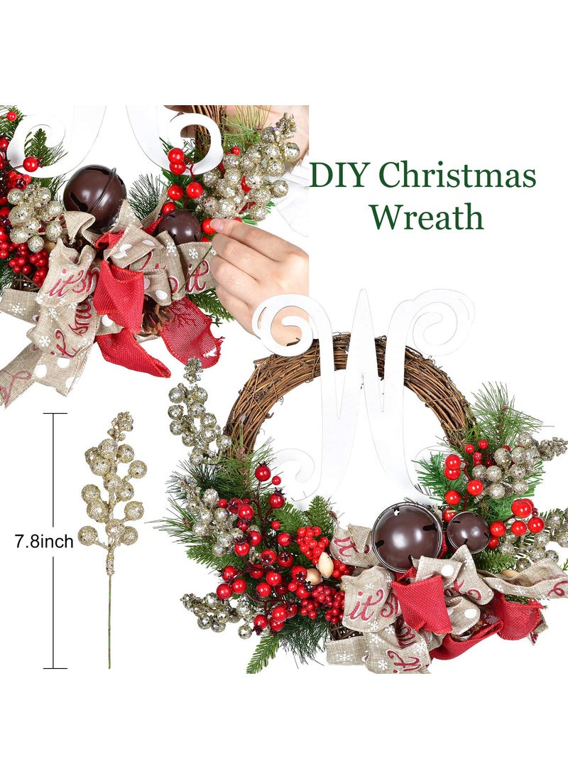 Artiflr Artiflr 14 Pack Christmas Glitter Berries Stems Clearance  7.8 Inch Artificial Christmas Picks for Christmas Tree Ornaments  DIY Xmas Wreath  Crafts  Holiday and Home Decor  Champagne  - Image 3